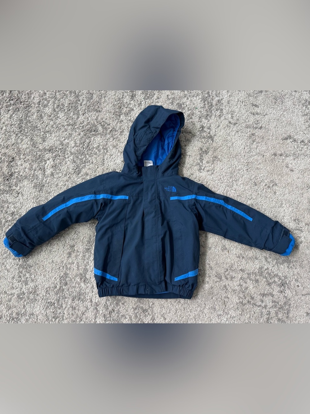 The North Face Boys Size 3 Blue Fleece Lined Hooded Jacket